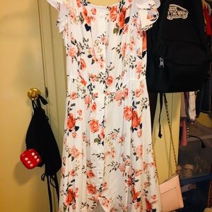 High - low flower dress